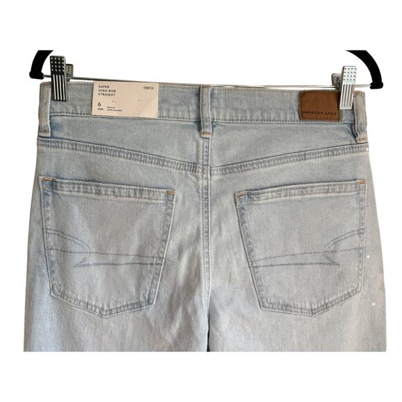 American Eagle Super High-Rise Straight Jeans – Size 6 / 28W – Ice Blue - Picture 7 of 8